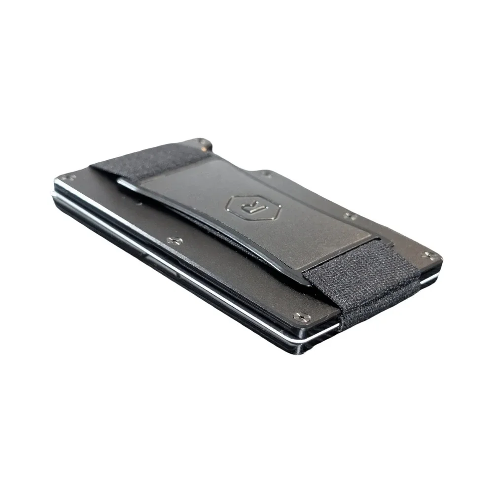 Qq2O The Ridge Wallet 2.0 - Aluminum With Cash Strap - Royal Black Model A0449